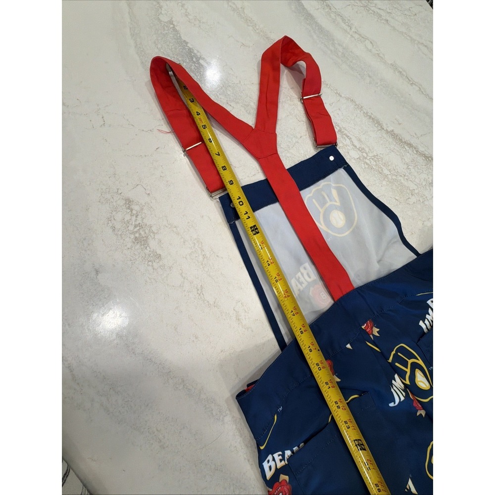 Milwaukee Brewers Jim Beam BSA/MLB 22 Drink Smart Overalls Bibs Size Medium EUC - Picture 10 of 10